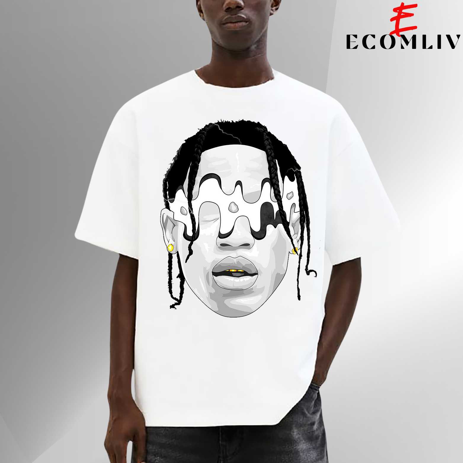 Travis Scott Face Art Shirt, Unisex T Shirt, Fan Collector Gift
